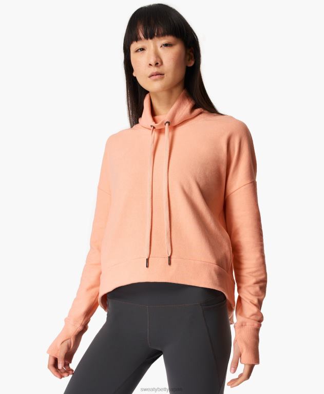 Sweaty Betty 女性 ハーモナイズイタリアンフリーススウェットシャツ L4RHF1082 衣類 ピーチオレンジマール