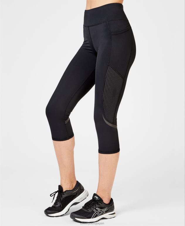 Sweaty Betty 女性 ゼログラビティ ハイウエスト クロップドランニングレギンス L4RHF1088 衣類 黒