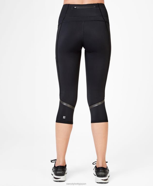 Sweaty Betty 女性 ゼログラビティ ハイウエスト クロップドランニングレギンス L4RHF1088 衣類 黒