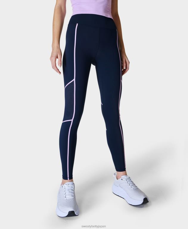 Sweaty Betty 女性 無重力ステートメント ランレギンス L4RHF1098 衣類 ネイビーブルー