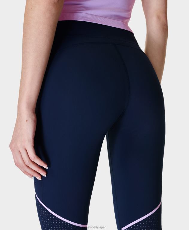 Sweaty Betty 女性 無重力ステートメント ランレギンス L4RHF1098 衣類 ネイビーブルー