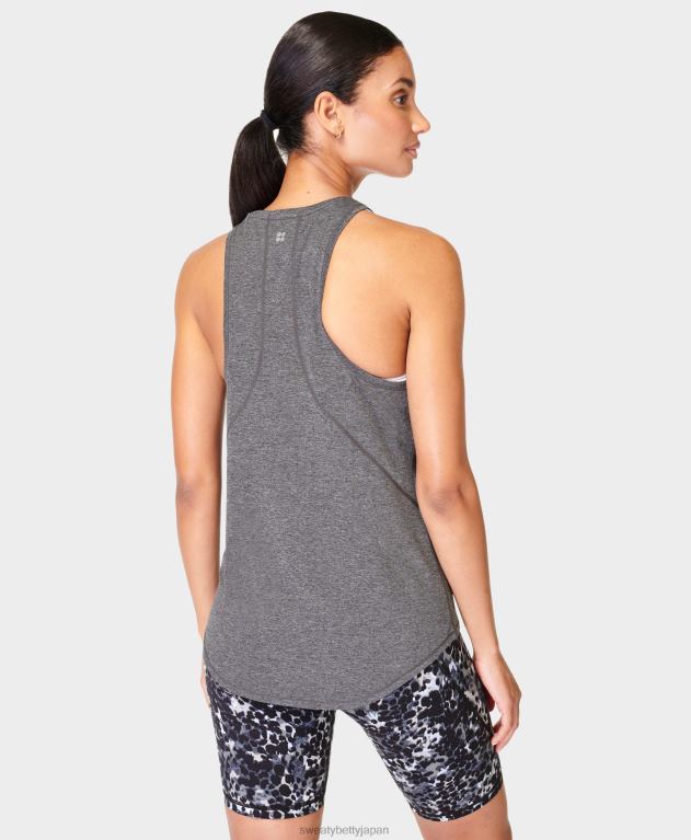 Sweaty Betty 女性 トレーニングタンクにエネルギーを供給する L4RHF1101 衣類 ブラックメランジ