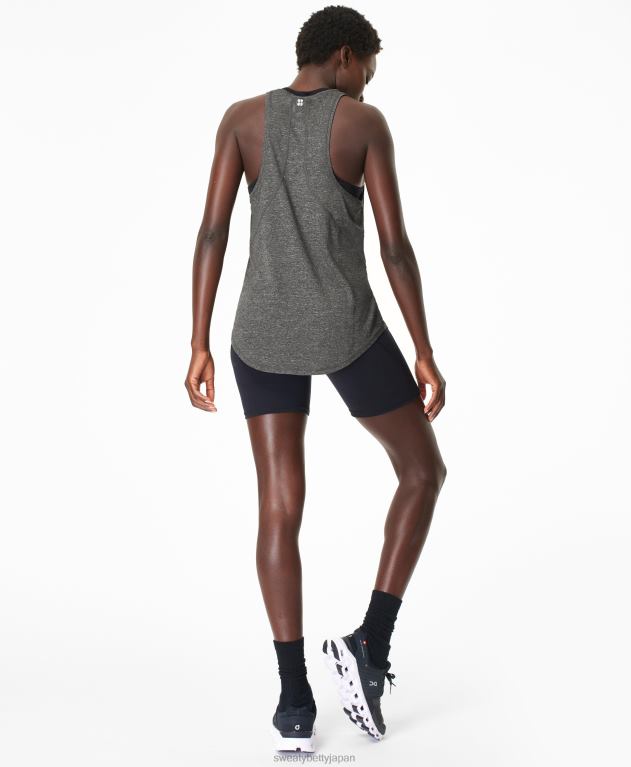 Sweaty Betty 女性 トレーニングタンクにエネルギーを供給する L4RHF1101 衣類 ブラックメランジ