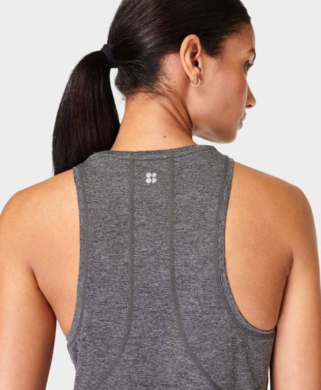 Sweaty Betty 女性 トレーニングタンクにエネルギーを供給する L4RHF1101 衣類 ブラックメランジ