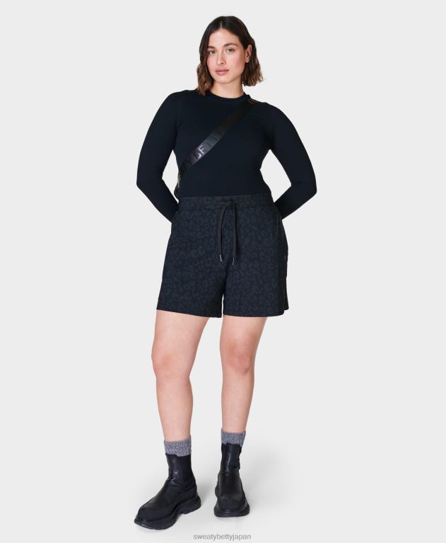 Sweaty Betty 女性 光沢のあるシームレスな長袖トップ L4RHF153 衣類 黒