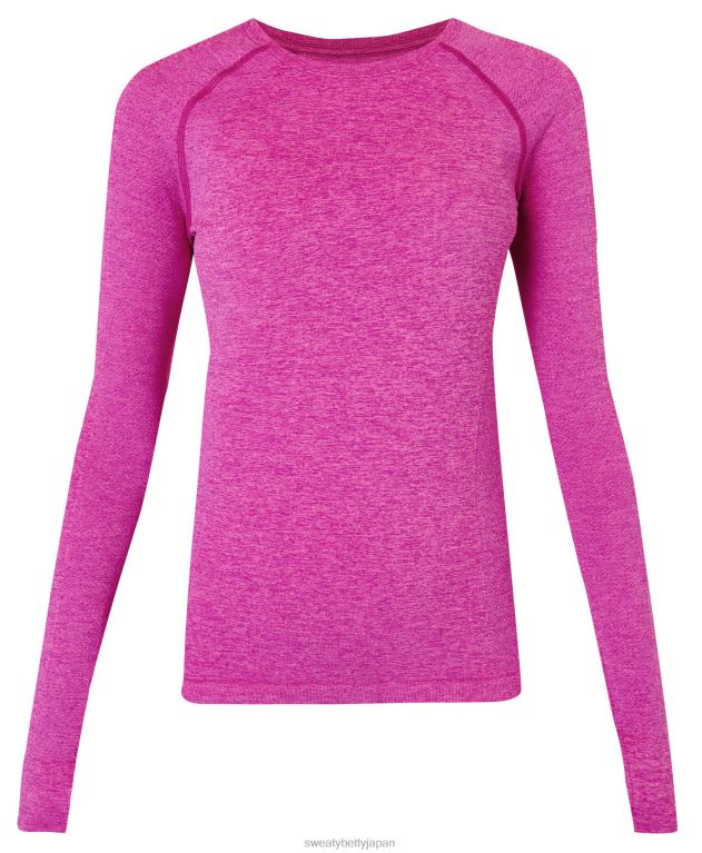 Sweaty Betty 女性 アスリート シームレス トレーニング長袖トップ L4RHF165 衣類 マゼンタ カメリア ピンクマール