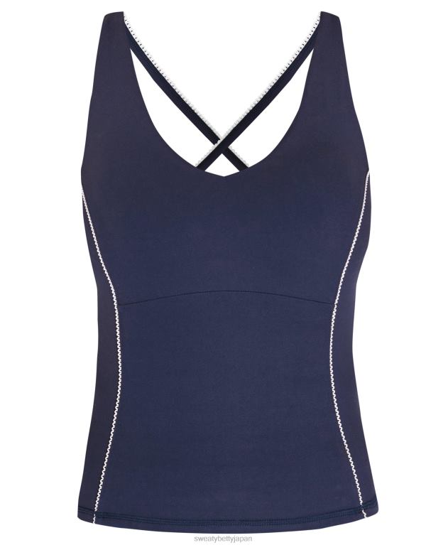 Sweaty Betty 女性 スーパーソフトピコットレースストラップブラタンク L4RHF205 衣類 ネイビーブルー