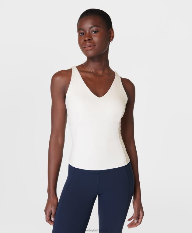 Sweaty Betty 女性 スーパーソフトピコットレースストラップブラタンク L4RHF206 衣類 リリーホワイト