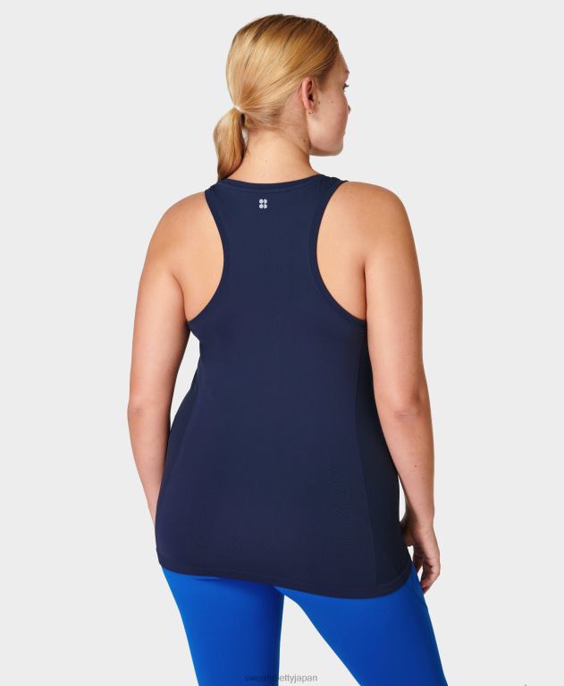 Sweaty Betty 女性 アスリートのシームレスなトレーニング タンク L4RHF224 衣類 ネイビーブルー