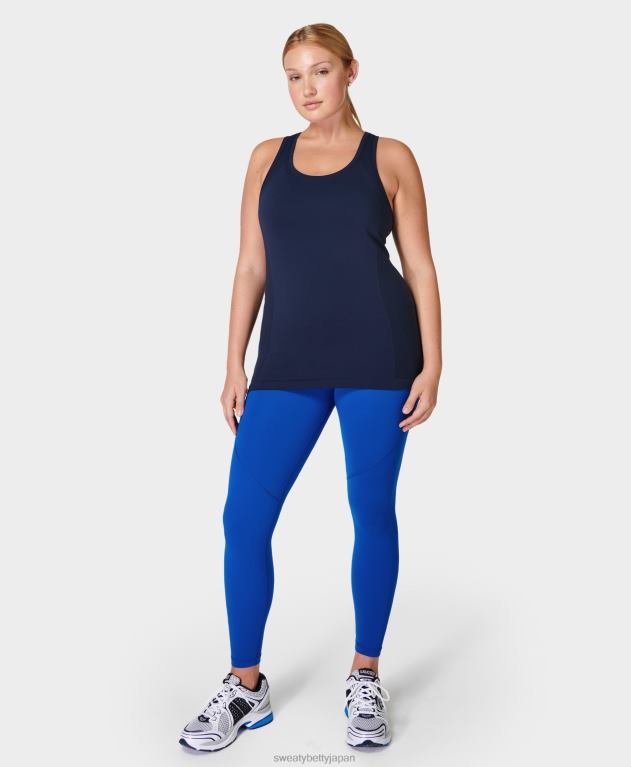 Sweaty Betty 女性 アスリートのシームレスなトレーニング タンク L4RHF224 衣類 ネイビーブルー