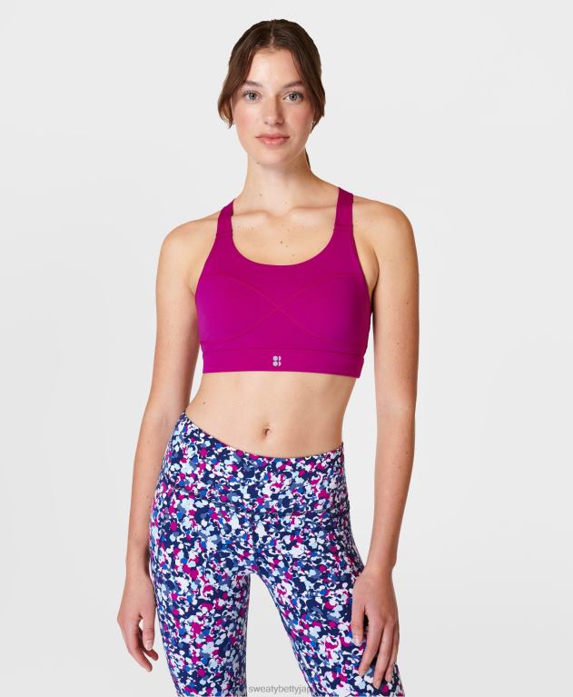 Sweaty Betty 女性 パワーミディアムサポートスポーツブラ L4RHF245 衣類 マゼンタフュージョンパープル