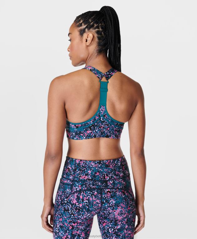 Sweaty Betty 女性 パワーミディアムサポートスポーツブラ L4RHF254 衣類 ピンクの花びらを散りばめたプリント