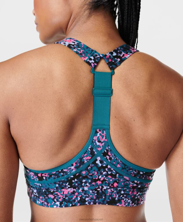 Sweaty Betty 女性 パワーミディアムサポートスポーツブラ L4RHF254 衣類 ピンクの花びらを散りばめたプリント