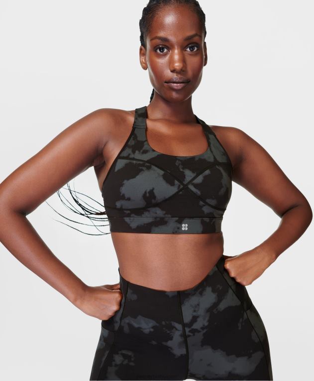 Sweaty Betty 女性 パワーミディアムサポートスポーツブラ L4RHF256 衣類 ブラックのフェードプリント