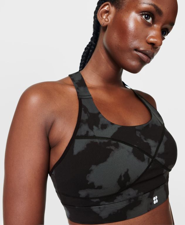 Sweaty Betty 女性 パワーミディアムサポートスポーツブラ L4RHF256 衣類 ブラックのフェードプリント