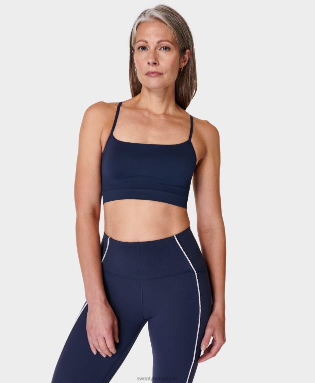 Sweaty Betty 女性 精神を回復したヨガブラ L4RHF269 衣類 ネイビーブルー