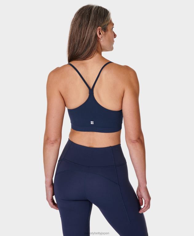 Sweaty Betty 女性 精神を回復したヨガブラ L4RHF269 衣類 ネイビーブルー