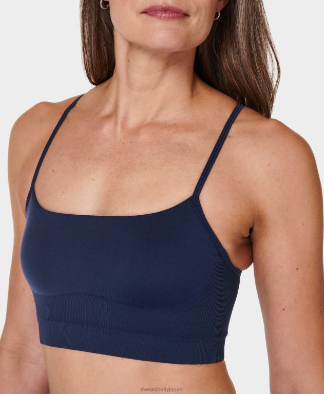 Sweaty Betty 女性 精神を回復したヨガブラ L4RHF269 衣類 ネイビーブルー