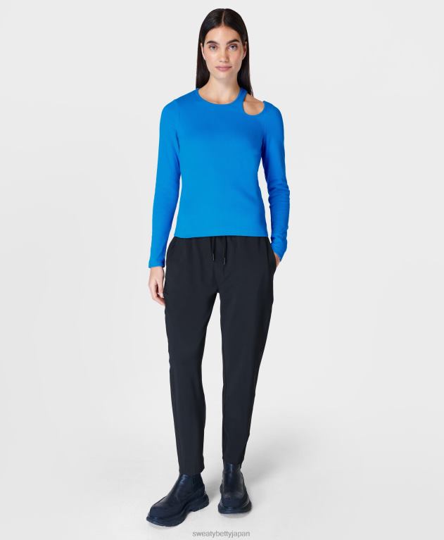 Sweaty Betty 女性 ミューズリブ長袖トップ L4RHF274 衣類 サイファーブルー