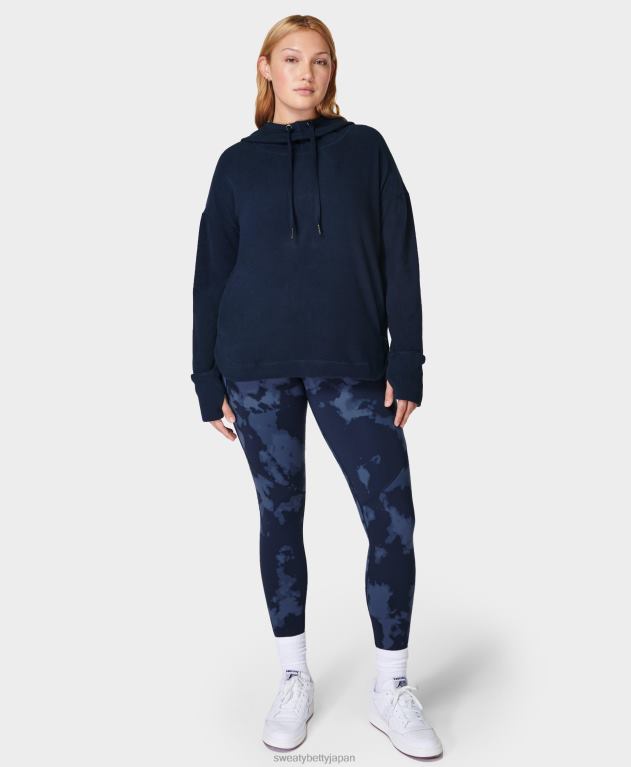 Sweaty Betty 女性 エスケープラックスフリースパーカー L4RHF296 衣類 ネイビーブルー