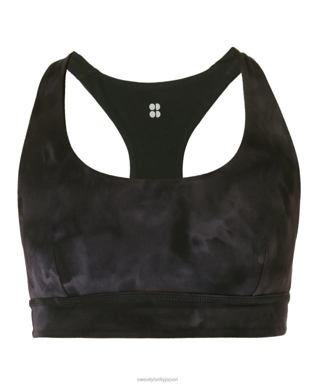 Sweaty Betty 女性 スーパーソフトリバーシブルヨガブラ L4RHF334 衣類 ブラックのスプレーダイプリント