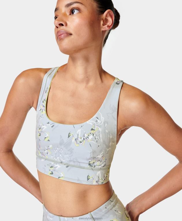 Sweaty Betty 女性 スーパーソフトリバーシブルヨガブラ L4RHF336 衣類 ポメログリーンフォールフラワープリント