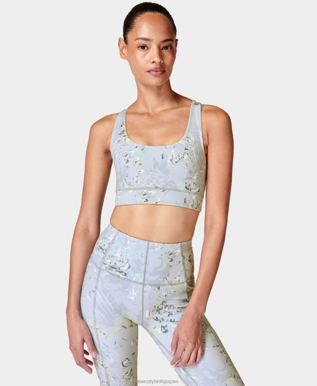 Sweaty Betty 女性 スーパーソフトリバーシブルヨガブラ L4RHF336 衣類 ポメログリーンフォールフラワープリント