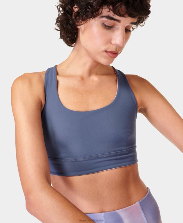 Sweaty Betty 女性 スーパーソフトリバーシブルヨガブラ L4RHF338 衣類 オレンジクラウドプリント/エンドレスブルー