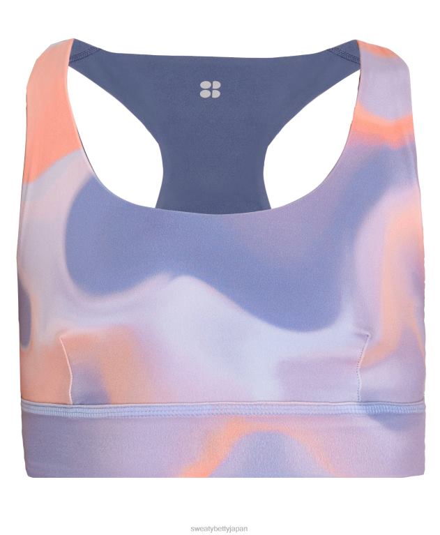 Sweaty Betty 女性 スーパーソフトリバーシブルヨガブラ L4RHF338 衣類 オレンジクラウドプリント/エンドレスブルー