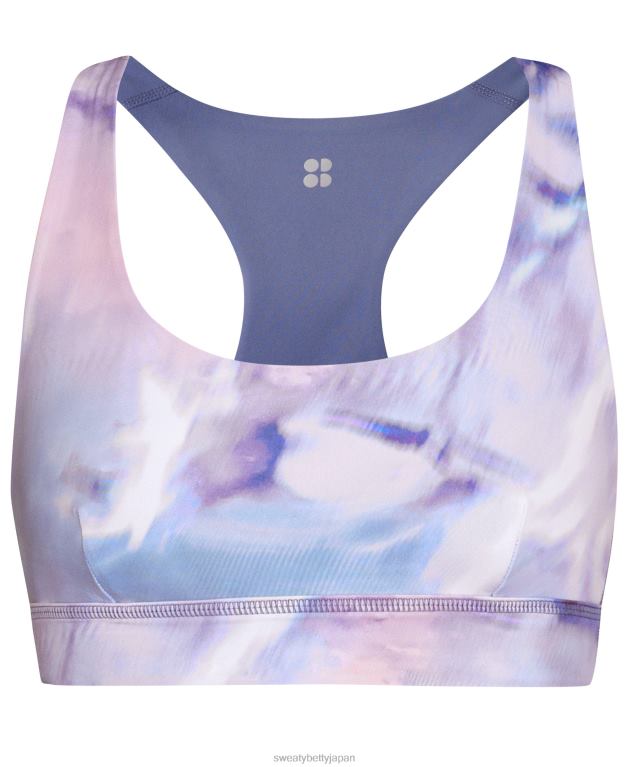 Sweaty Betty 女性 スーパーソフトリバーシブルヨガブラ L4RHF340 衣類 パープルミストプリント/エンドレスブルー