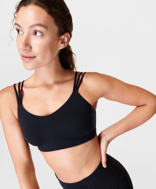 Sweaty Betty 女性 ああ、とても柔らかいヨガブラ L4RHF350 衣類 黒