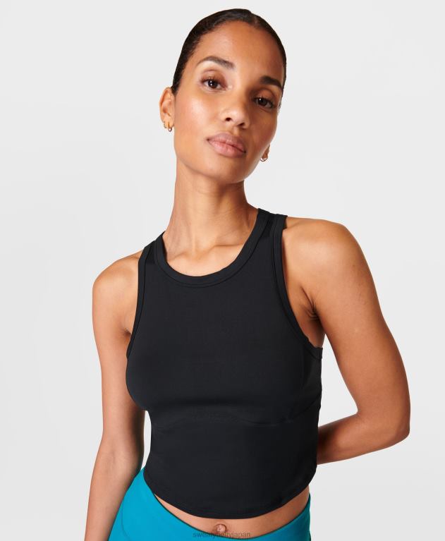 Sweaty Betty 女性 終日レーサーバッククロップタンク L4RHF383 衣類 黒