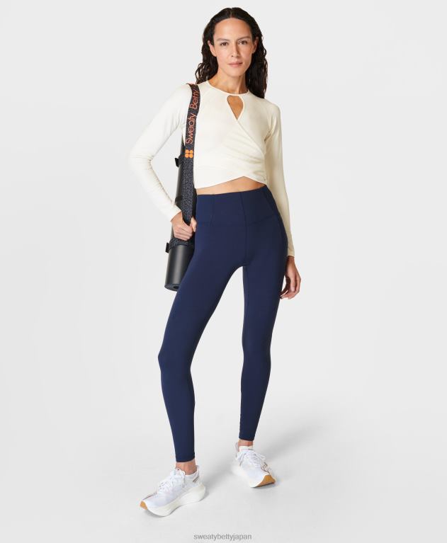 Sweaty Betty 女性 スーパーソフトリブヨガレギンス L4RHF385 衣類 ネイビーブルー