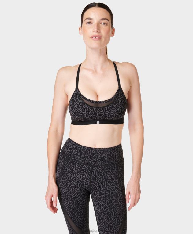 Sweaty Betty 女性 パワーアイコンスタジオブラ L4RHF408 衣類 グレー sb スロット プリント