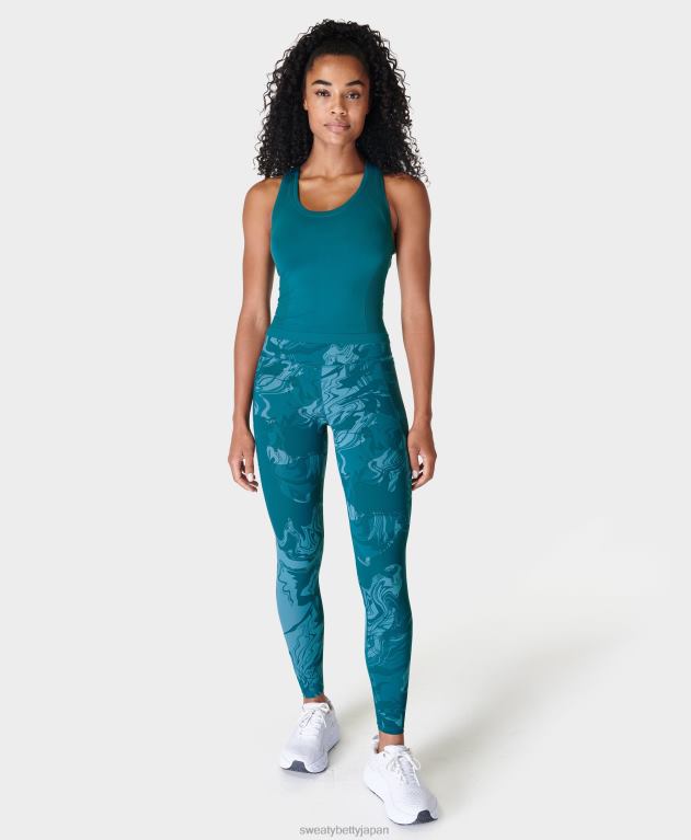 Sweaty Betty 女性 無重力ランニングレギンス L4RHF417 衣類 キャビンブルーマーブルスワールプリント