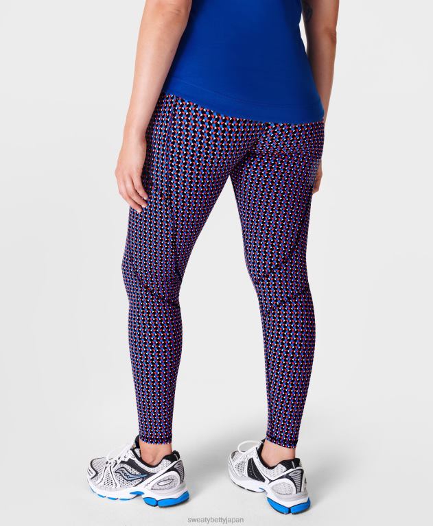 Sweaty Betty 女性 無重力ランニングレギンス L4RHF418 衣類 赤、白、青のジオプリント