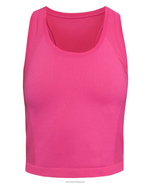 Sweaty Betty 女性 アスリート作物のシームレスなトレーニングタンク L4RHF430 衣類 パンクピンク