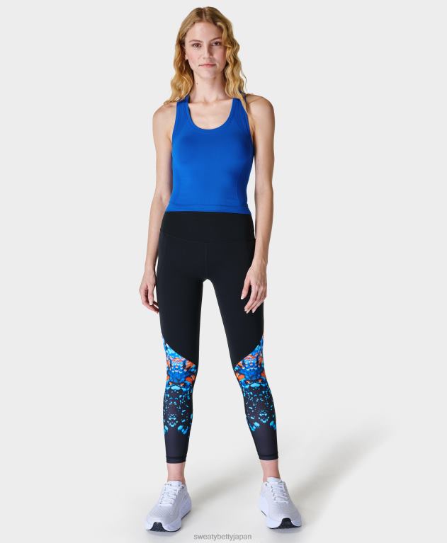 Sweaty Betty 女性 アスリート作物のシームレスなトレーニングタンク L4RHF431 衣類 ライトニングブルー