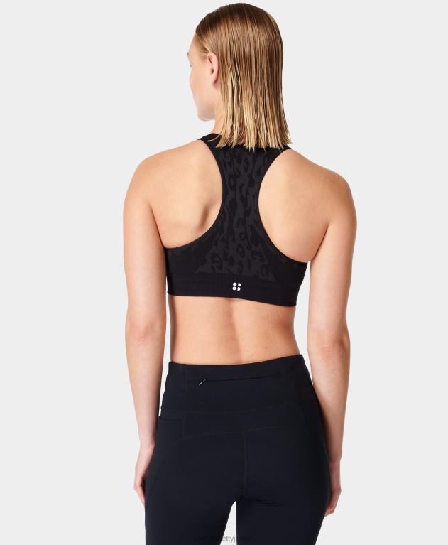 Sweaty Betty 女性 スタミナスポーツブラ L4RHF460 衣類 グレーのイージーレオパードジャカード