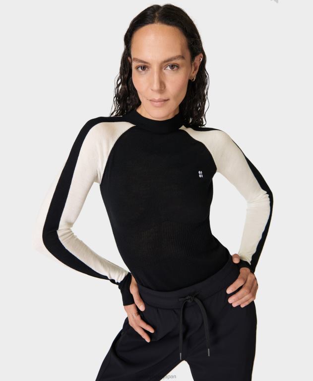 Sweaty Betty 女性 カラーブロックメリノベースレイヤートップ L4RHF462 衣類 黒