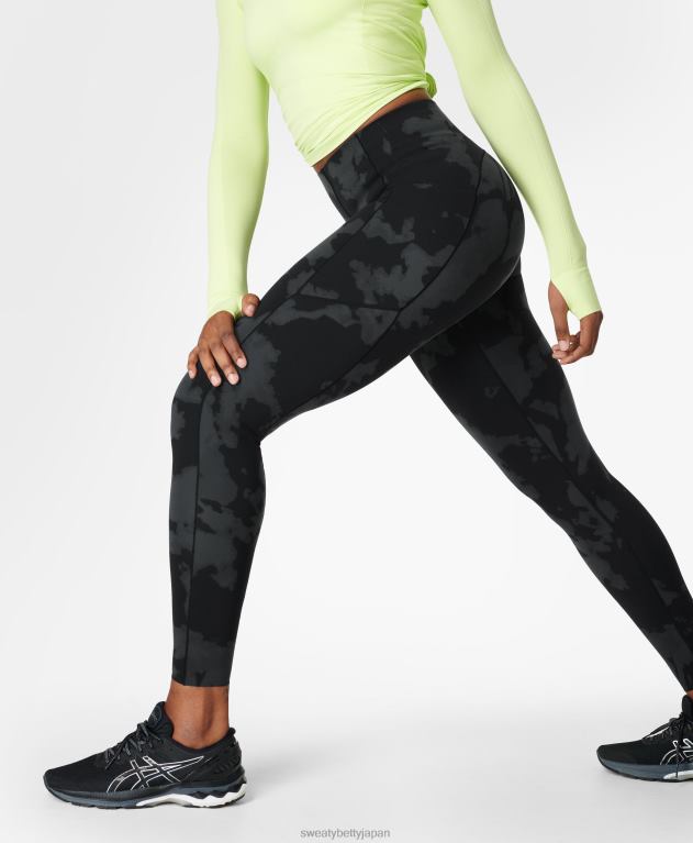 Sweaty Betty 女性 パワー ウルトラスカルプト ハイウエスト ワークアウト レギンス L4RHF472 衣類 ブラックのフェードプリント