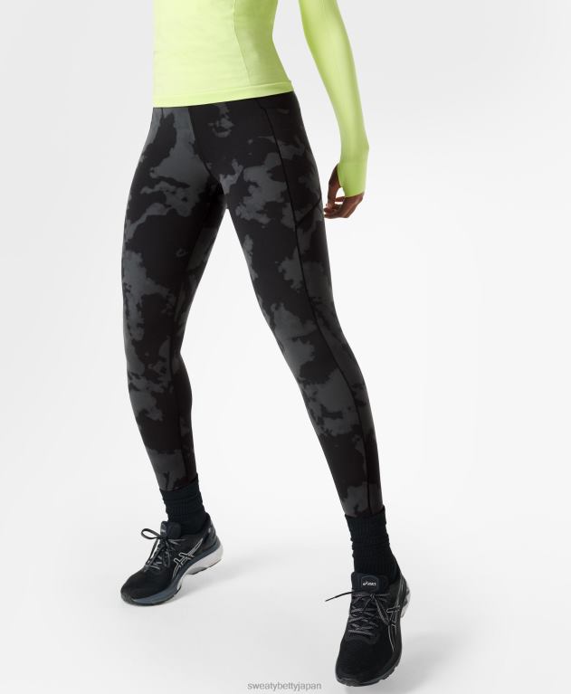 Sweaty Betty 女性 パワー ウルトラスカルプト ハイウエスト ワークアウト レギンス L4RHF472 衣類 ブラックのフェードプリント