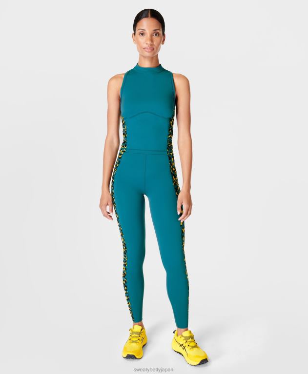 Sweaty Betty 女性 パワー ウルトラスカルプト ハイウエスト ワークアウト レギンス カラーブロック L4RHF474 衣類 ブルーピクセルヒョウ柄