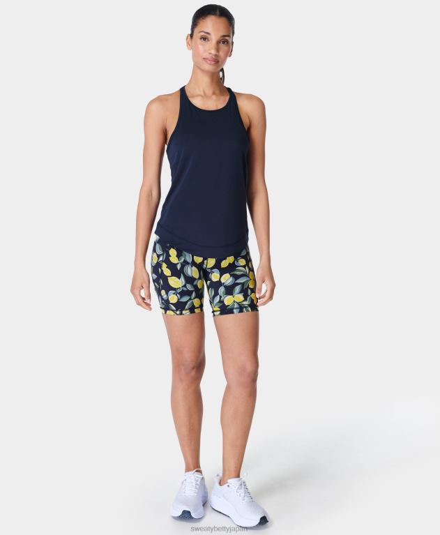 Sweaty Betty 女性 呼吸しやすいランニングタンク L4RHF478 衣類 ネイビーブルー