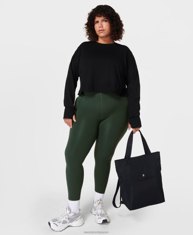 Sweaty Betty 女性 放課後クロップスウェットシャツ L4RHF500 衣類 黒