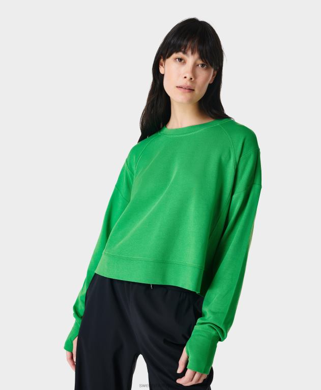 Sweaty Betty 女性 放課後クロップスウェットシャツ L4RHF503 衣類 コートグリーン