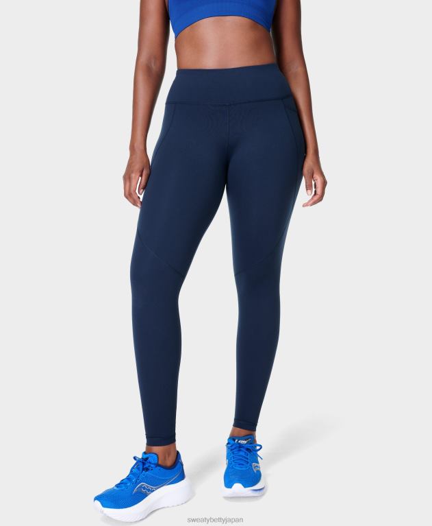 Sweaty Betty 女性 パワートレーニングレギンス L4RHF52 衣類 ネイビーブルー