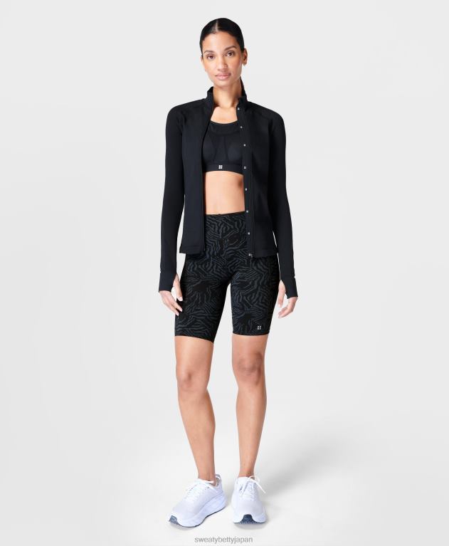 Sweaty Betty 女性 アスリート ダブルウェイト シームレス トレーニング ジップアップ L4RHF537 衣類 黒