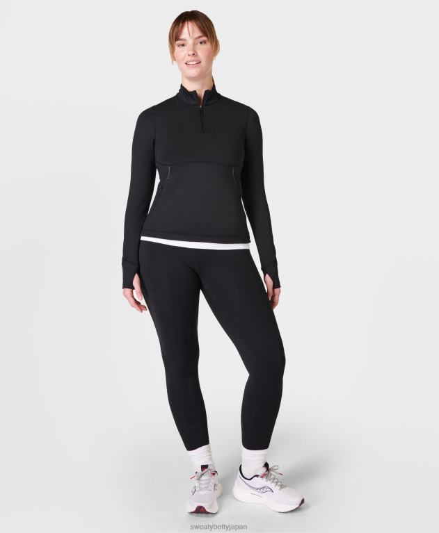 Sweaty Betty 女性 サーマ ブースト ランニング ハーフジップ L4RHF544 衣類 黒