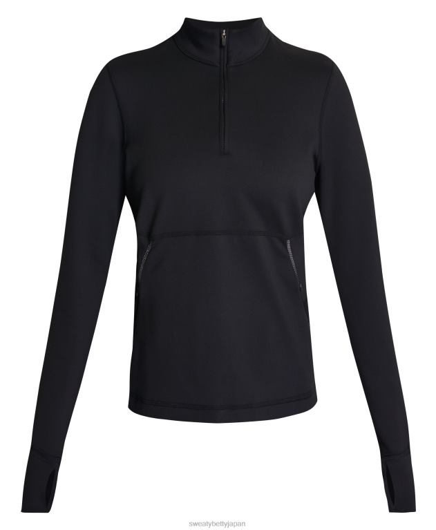 Sweaty Betty 女性 サーマ ブースト ランニング ハーフジップ L4RHF544 衣類 黒